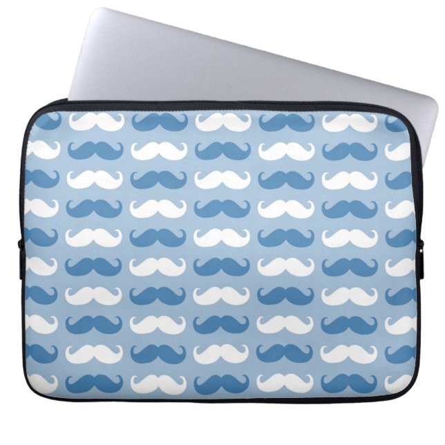 Funny Girly Moustache 8 Laptop Sleeve (Front)