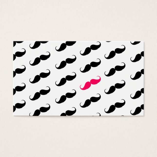 Funny Girly Pink  And Black Moustache Pattern (Front)
