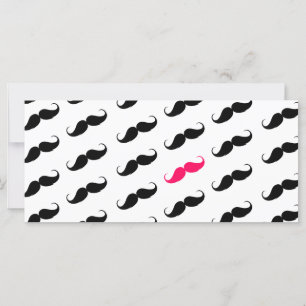 Funny Girly Pink  And Black Moustache Pattern