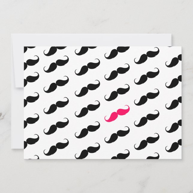 Funny Girly Pink  And Black Moustache Pattern (Front)