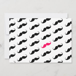 Funny Girly Pink  And Black Moustache Pattern