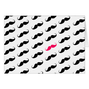 Funny Girly Pink  And Black Moustache Pattern