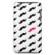 Funny Girly Pink  And Black Moustache Pattern Barely There iPod Cover (Back)
