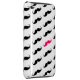 Funny Girly Pink  And Black Moustache Pattern Barely There iPod Cover (Back/Right)