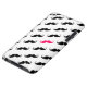 Funny Girly Pink  And Black Moustache Pattern Barely There iPod Cover (Bottom)