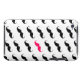 Funny Girly Pink  And Black Moustache Pattern Barely There iPod Cover (Back Horizontal)