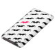 Funny Girly Pink  And Black Moustache Pattern Barely There iPod Cover (Top)