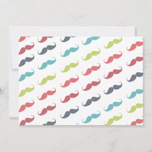 Funny Girly Pink Blue Grren Moustaches pattern