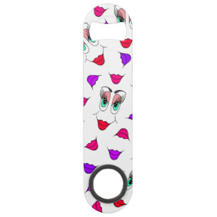 Funny Girly Pink Red Face and Lips Pattern