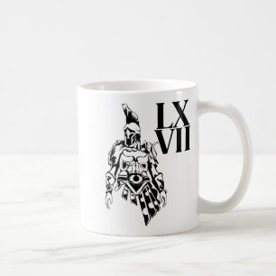 Funny Gladiator 67 Meme Roman Numerals Lxvii Viral Coffee Mug