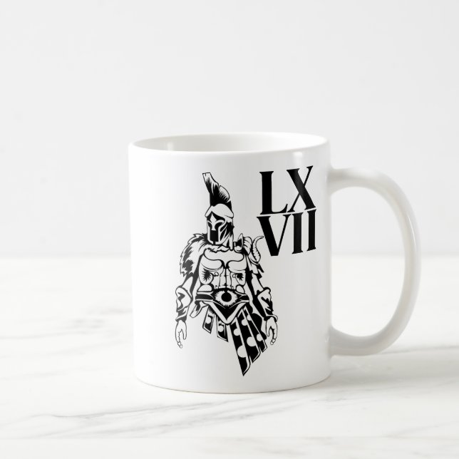 Funny Gladiator 67 Meme Roman Numerals Lxvii Viral Coffee Mug (Right)