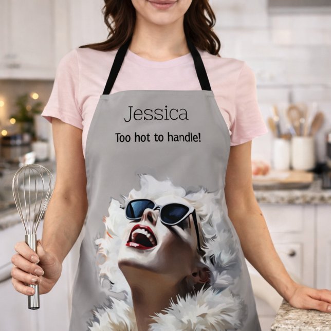 Funny Glam Woman Personalised Cooking Kitchen Apron (Creator Uploaded)