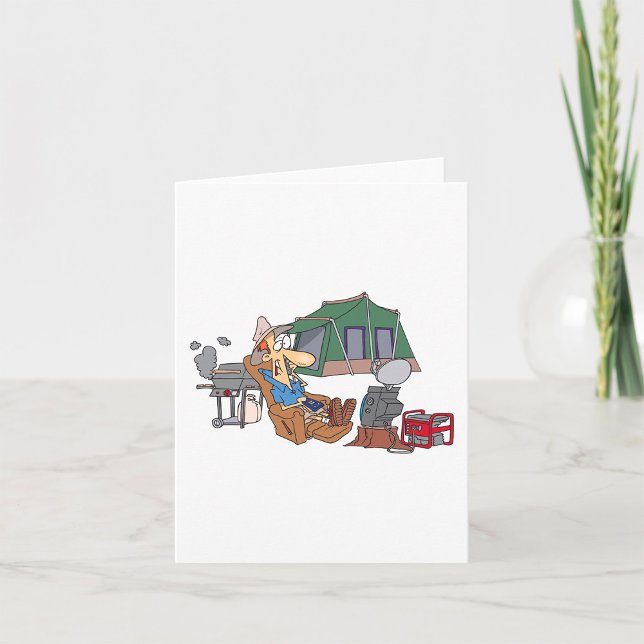 Funny Glamping Cartoon Luxury Camping  Card (Creator Uploaded)