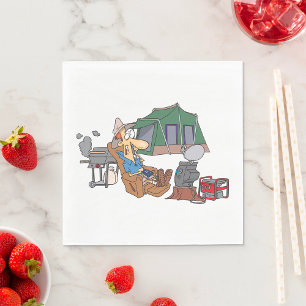 Funny Glamping Cartoon Luxury Camping  Napkin