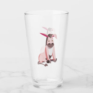 Funny Glass with Pink Donkey