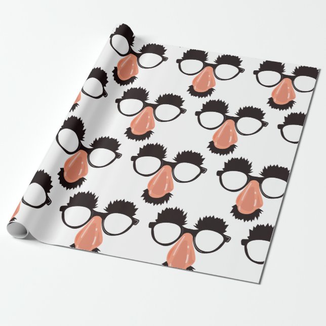 Funny Glasses Wrapping Paper (Unrolled)