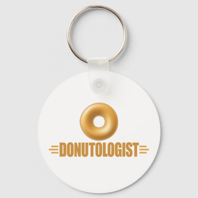Funny Glazed Doughnut Lover Key Ring (Front)
