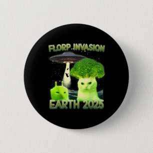 Funny Glerp Glorp Funny Alien Cat Meme Vintage  6 Cm Round Badge