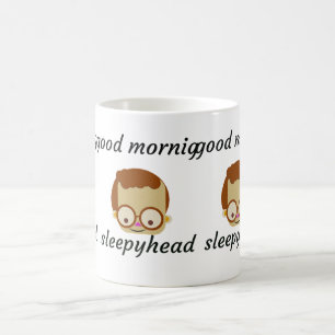 Funny Glitch Text Good Morning Coffee Mug Aesthe