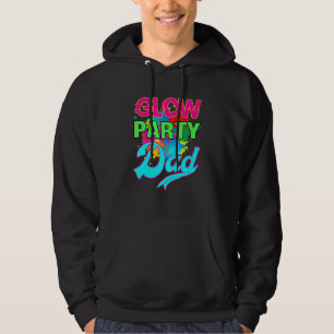 Funny Glow Party Squad Colourful Splash Retro Glow Hoodie