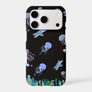 Funny Glowing Neon Jellyfish Underwater Scene Phon