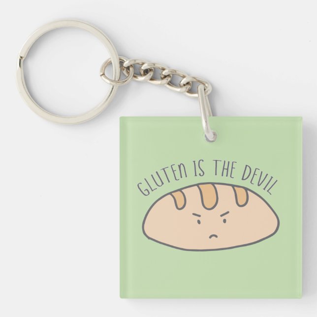 Funny Gluten is the Devil Gluten Free Key Ring (Front)