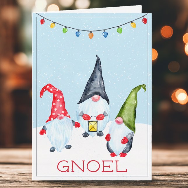 Funny Gnoel Christmas Gnomes Holiday Card (Silly gnomes Gnoel Christmas Card)
