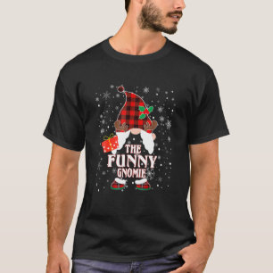 Funny Gnome Buffalo Plaid Matching Family Christma T-Shirt