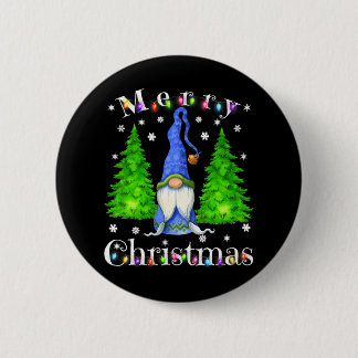 Funny Gnome Christmas Garden Gnome Merry 6 Cm Round Badge
