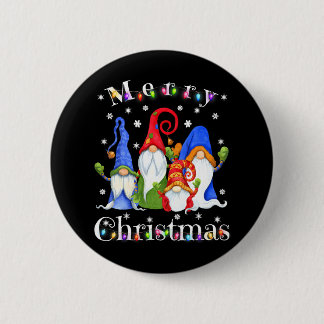 Funny Gnome Christmas Garden Gnome Merry 6 Cm Round Badge