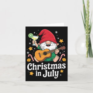 Funny Gnome Christmas In July Summer Xmas Beach Va Card