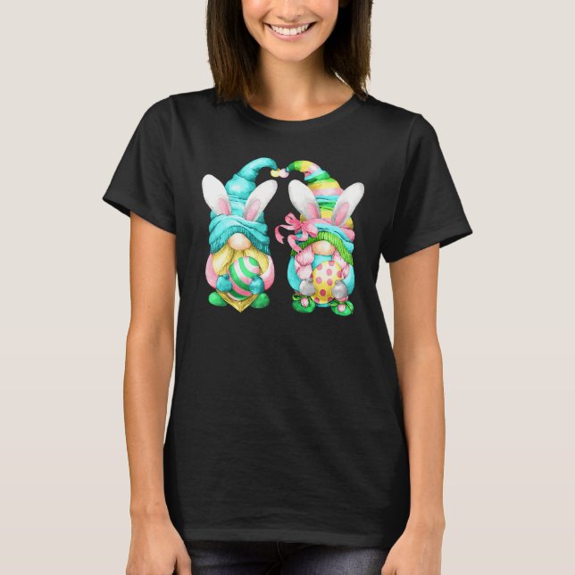 Funny Gnome Easter Spring Motif  Cute Easter Egg H T-Shirt (Front)
