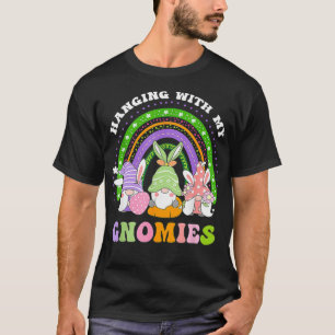 Funny Gnome Hanging With My Gnomies Bunny Easter D T-Shirt
