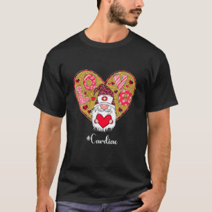 Funny Gnome Holding Heart Cardiac Nurse Cute Valen T-Shirt