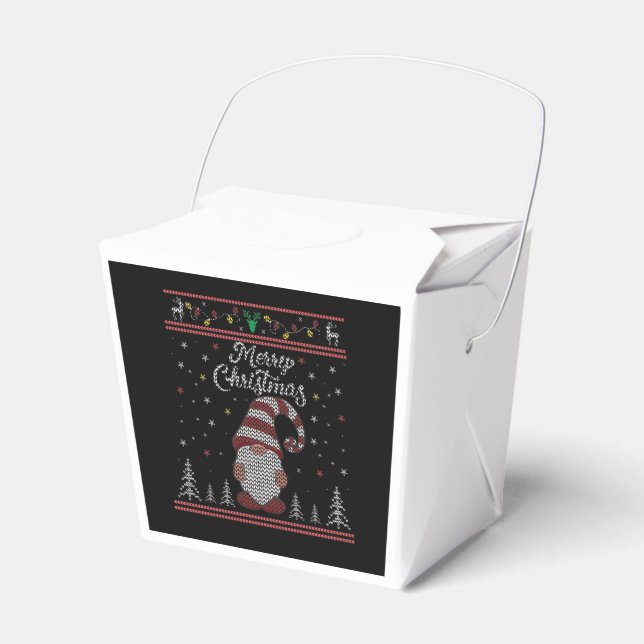 Funny Gnome Merry Christmas Favour Box (Front Side)