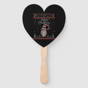 Funny Gnome Merry Christmas Hand Fan