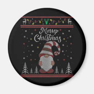 Funny Gnome Merry Christmas Magnet