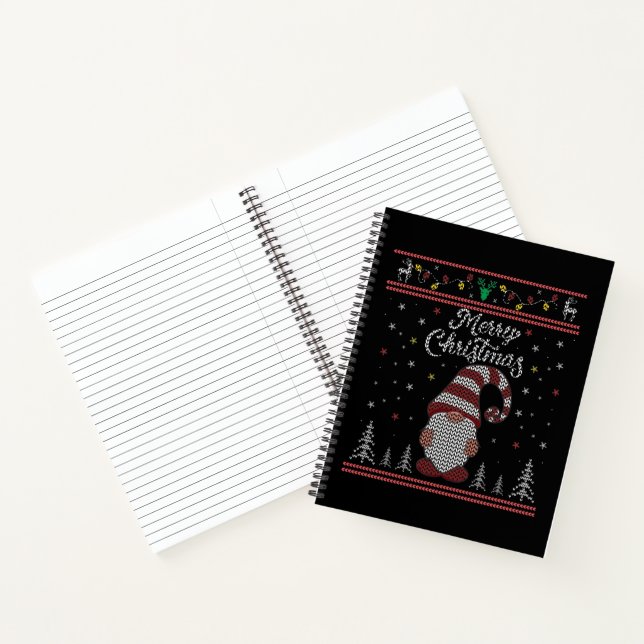 Funny Gnome Merry Christmas Notebook (Inside)