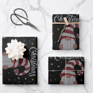 Funny Gnome Merry Christmas Wrapping Paper Sheet