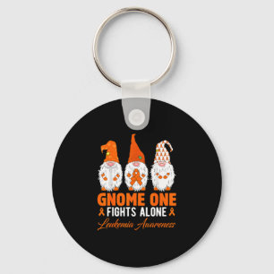 Funny gnome one fights alone leukaemia awareness key ring