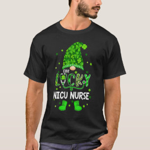 Funny Gnome One Lucky NICU Nurse St Patricks Day S T-Shirt