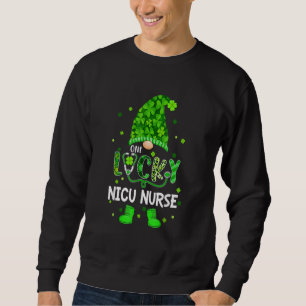 Funny Gnome One Lucky Nicu Nurse St Patrick's Day Sweatshirt