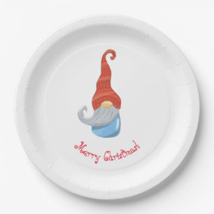 Funny gnome paper plate