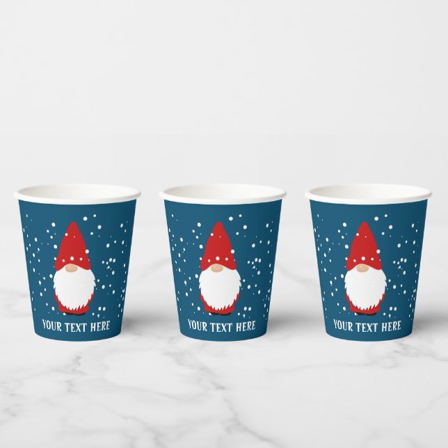 Funny gnome print custom paper Christmas cups (Multi)
