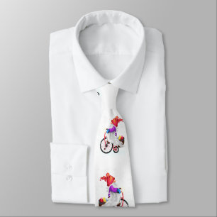 Funny Gnome with Bike and Gifts - Merry Christmas Tie