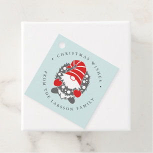 Funny Gnome with Garland Festive Christmas Mint Favour Tags