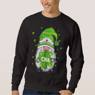 Funny Gnome With Shamrock Cna Nurse St Patricks Da Sweatshirt