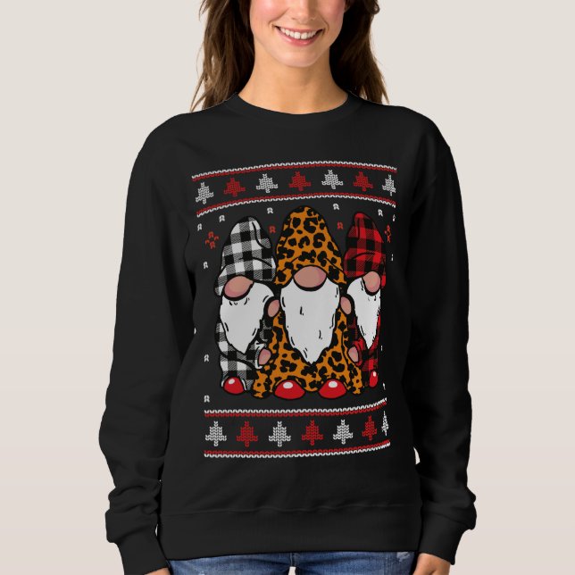 Funny Gnomes Christmas Cute Gnomes in Ugly Sweater (Front)