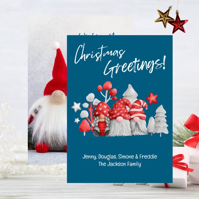 Funny Gnomes Christmas Greetings Holiday Card (Funny Gnomes Christmas Greetings Holiday Card)
