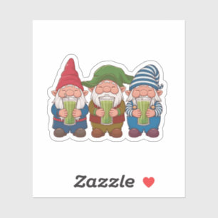 Funny Gnomes Holding a Matcha Drink Magical